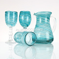Blue Ribbon Swirl Wine Glass